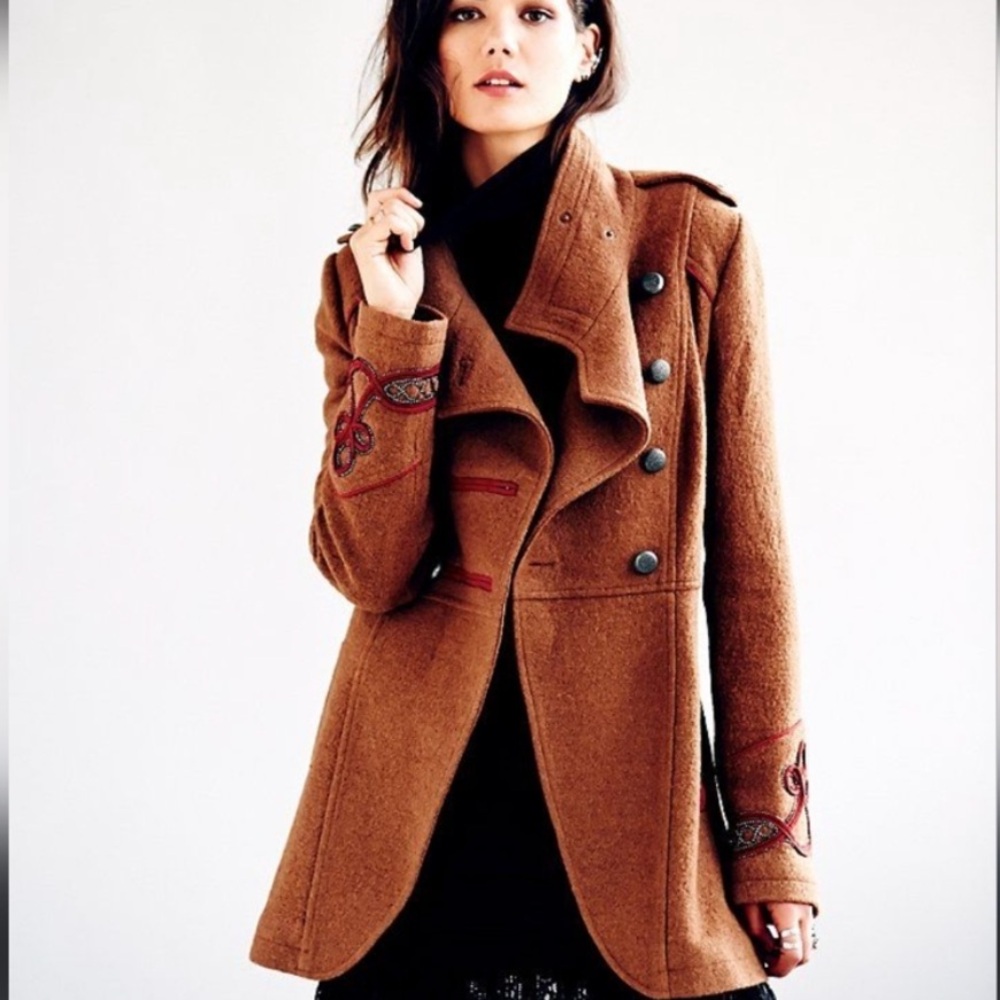Free People Military style wool coat size 4